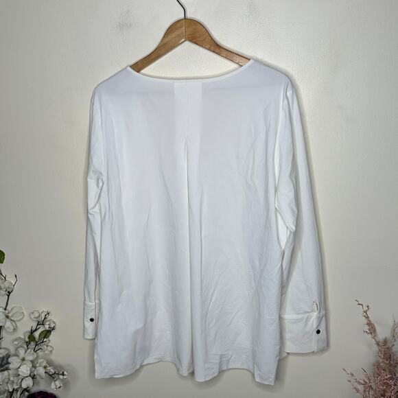 ADAY Something Tailored Shirt White Sz L $170 {3W8} - Picture 7 of 8
